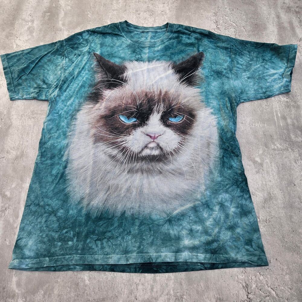 The Mountain Grumpy Cat Size XL Teal Tye Dye
